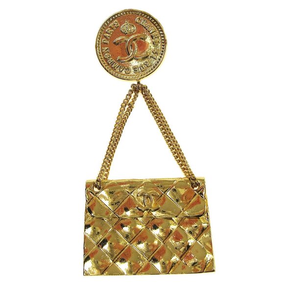 Chanel Bag Brooch Pin Gold 23 03714 - Picture 1 of 8